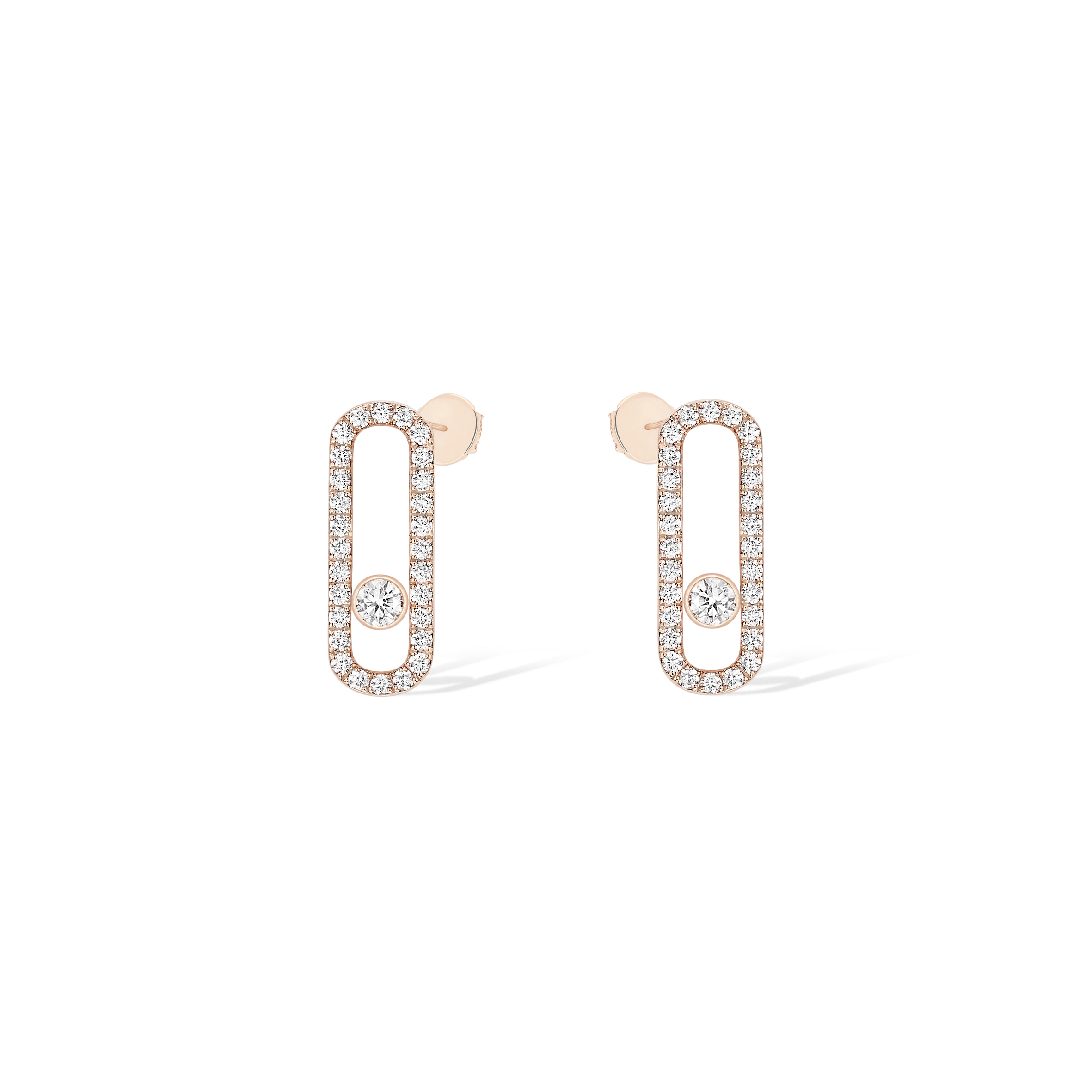 Messika | Move Uno Medium Rose Gold and Diamond Pavé Stud 